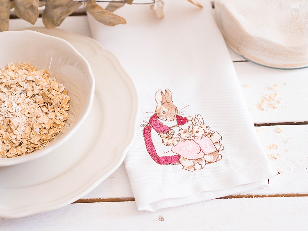 Serviette de table en coton - Joséphine et ses lapinenettes