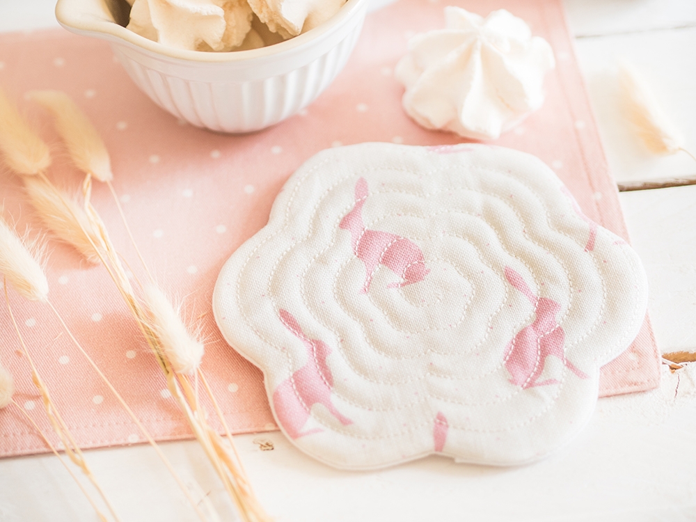 Sous tasse / mug rug - Lin anglais - Hare