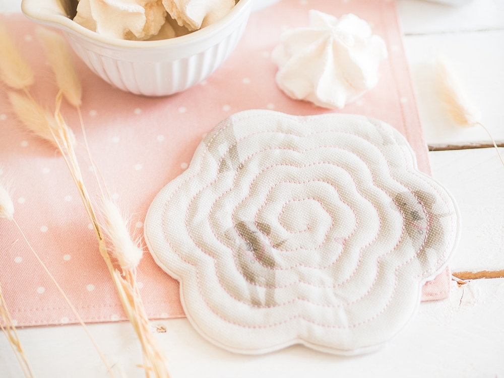 Sous tasse / mug rug - Lin anglais - Puppy Love