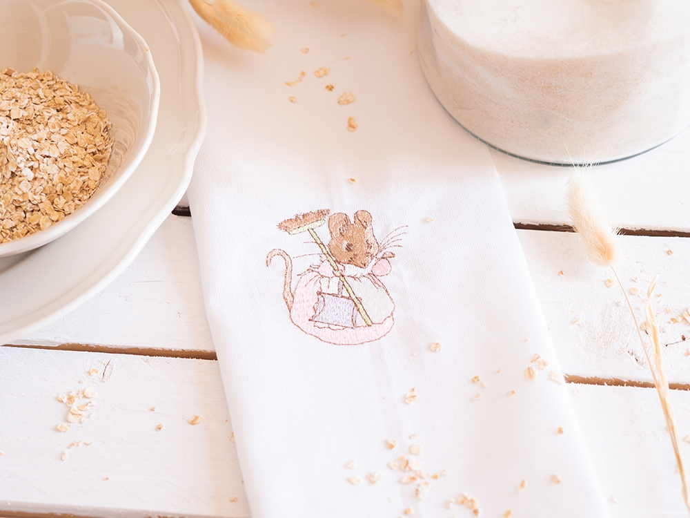 Serviette de table en coton - Hunca Munca et son balais