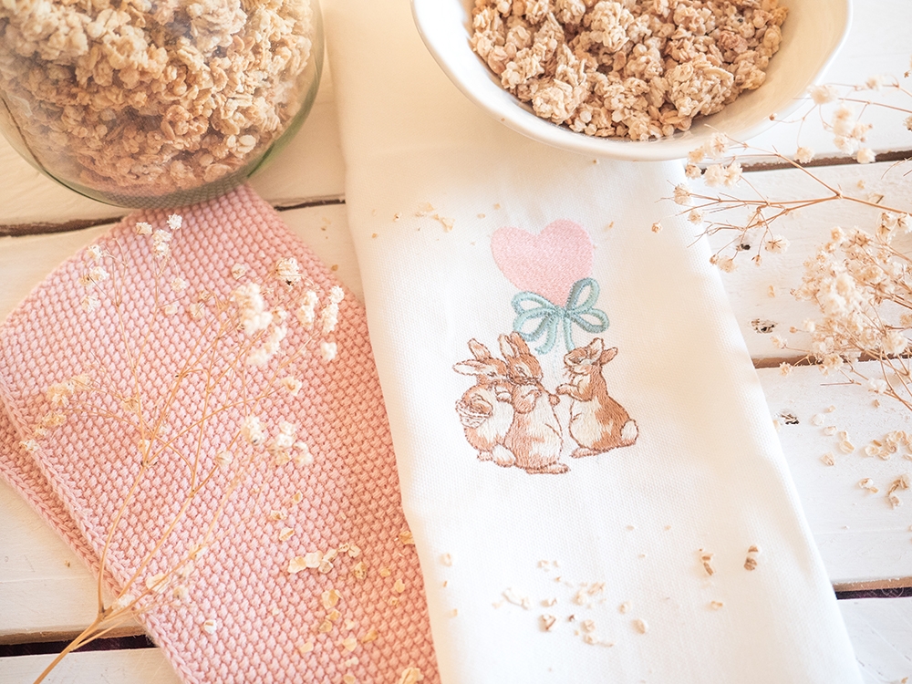 Serviette de table en coton - Les petites soeurs ont un ballon