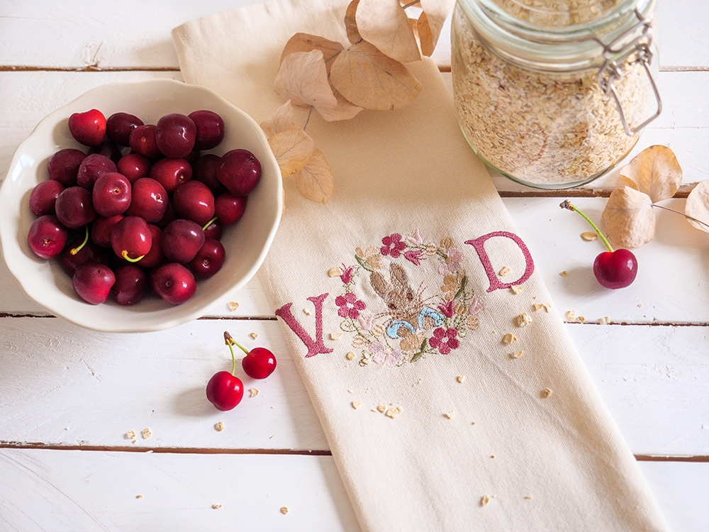 Serviette de table en coton - Peter & Initiales Cerise