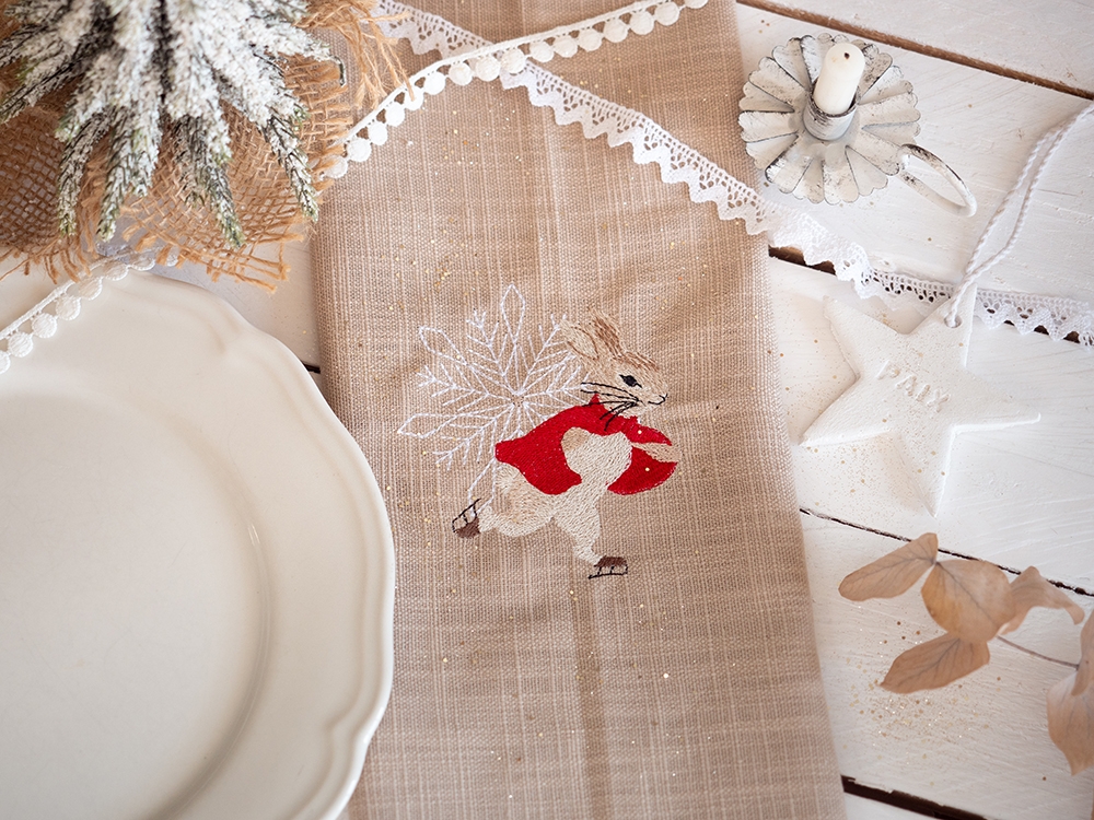 Serviette de table en coton - Peter patine sur la glace
