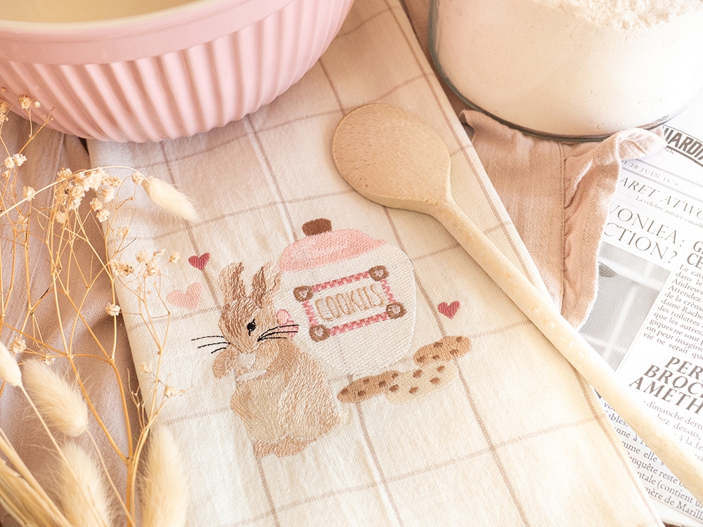 Tea Towel - Queue de coton et le pot de cookies