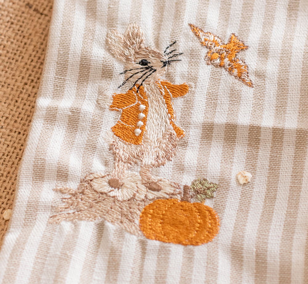 Pierre Lapin récolte les citrouilles