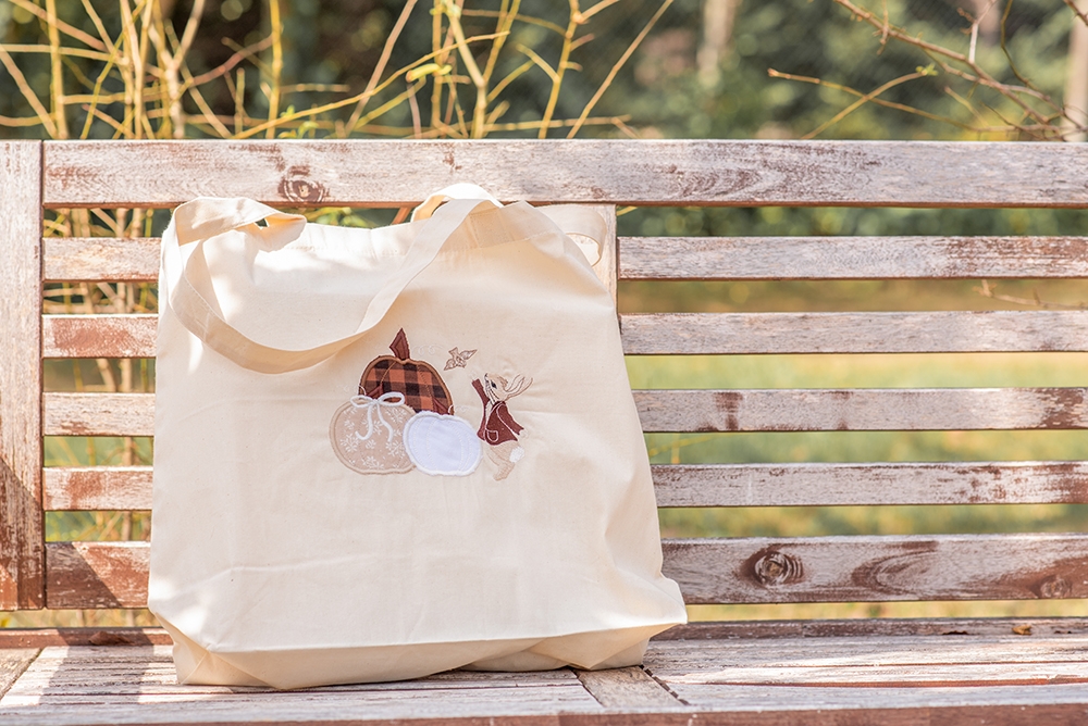 Sac en coton - Citrouilles en tartan