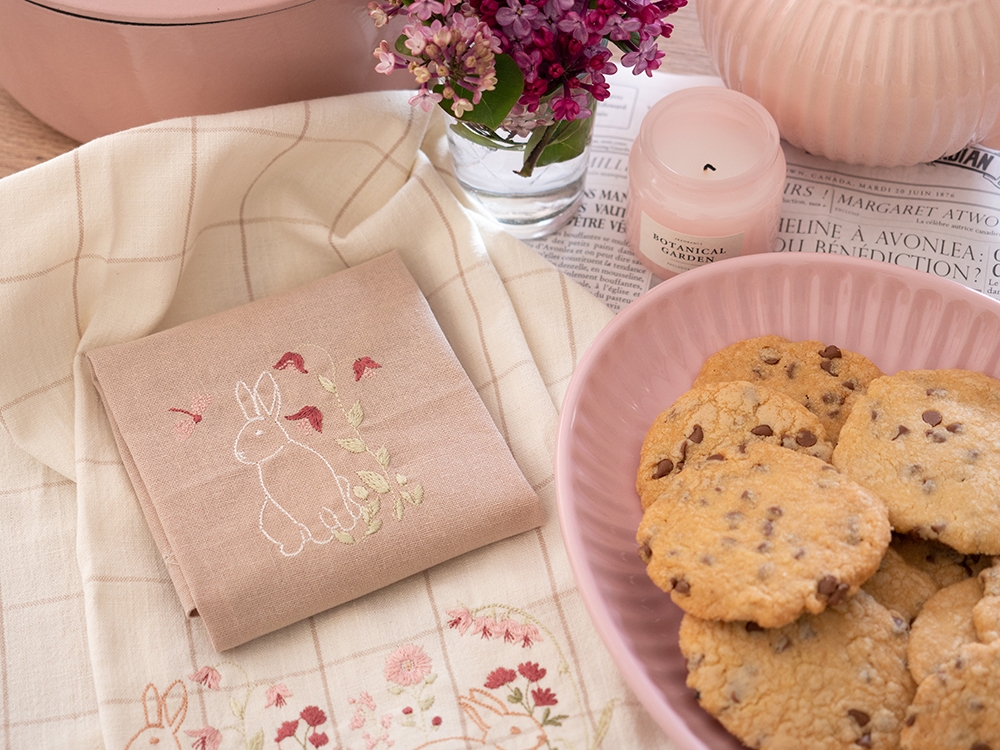 Serviette de table en coton - Countryside Lapin et Libellule