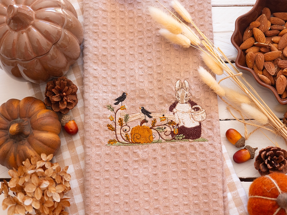 Tea Towel - Josephine au potager d'automne