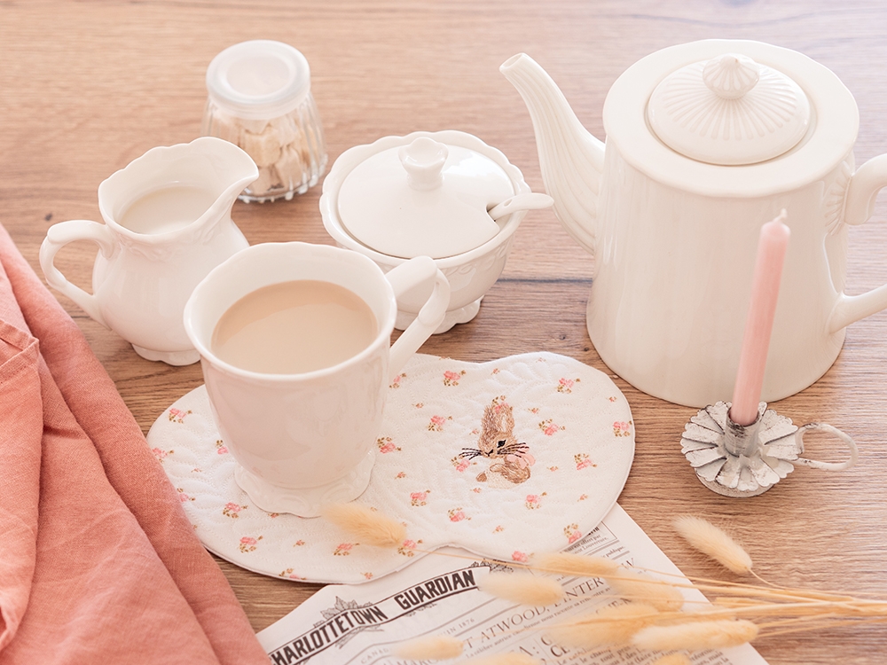 Double Sous Tasse - Portrait Pierre - Antoinette Rose