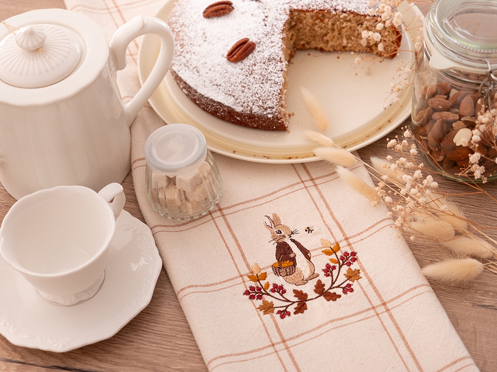 Tea Towel en coton - Pierre et la couronne d'automne