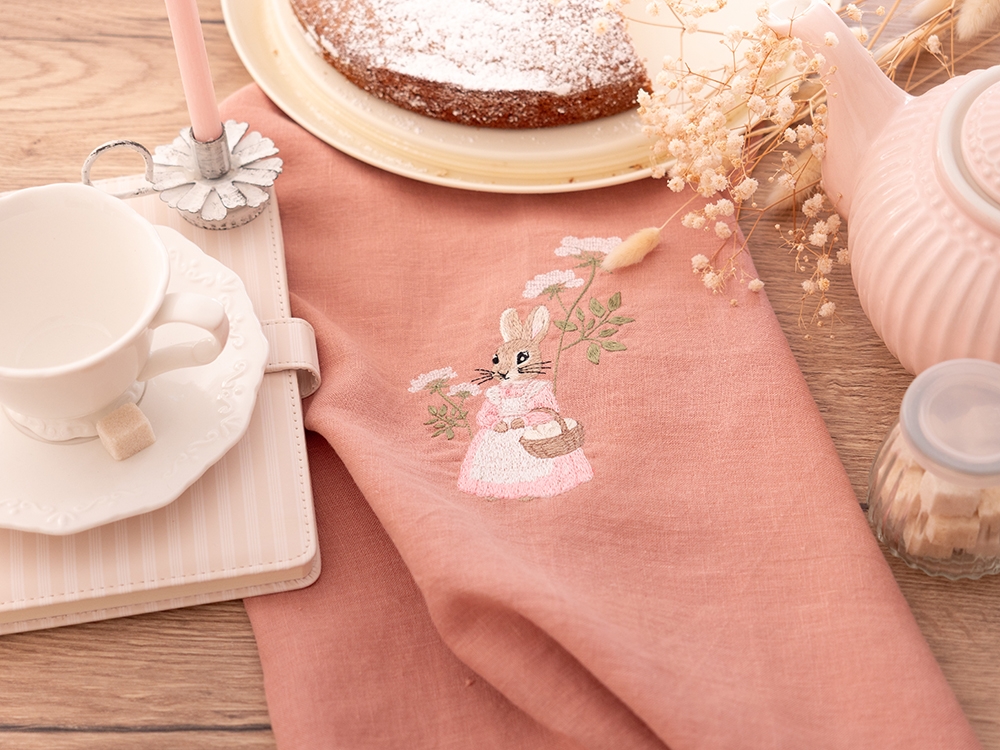 Tea Towel en lin lavé - Promenade dans les fleurs